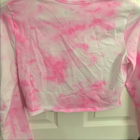 Hollister Pink & White Tie Dye Cropped Top - Picture 3 of 3